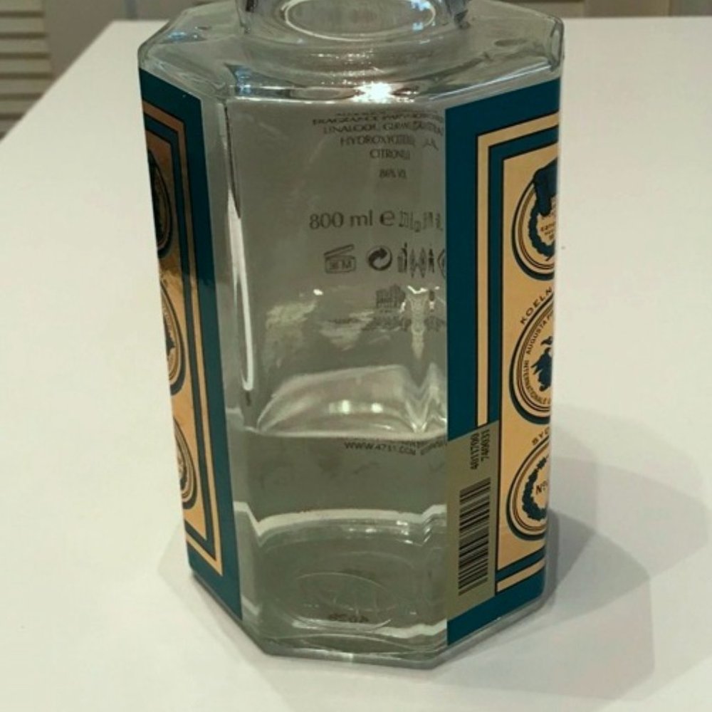 Preowned MEN'S "4711" EDC EAU DE COLOGNE BOTTLE 10" 27.1fl oz 1/4 FULL - GERMANY - Picture 4 of 9